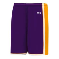 Athletic (AK) Knit Athletic Knit (AK) BS1735A-441 Adult Purple/Gold/White Pro Basketball Shorts