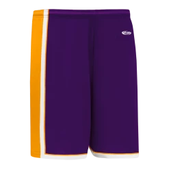 Athletic (AK) Knit Athletic Knit (AK) BS1735A-441 Adult Purple/Gold/White Pro Basketball Shorts