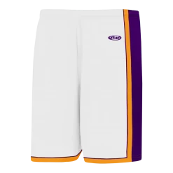 Athletic (AK) Knit Athletic Knit (AK) BS1735Y-726 Youth White/Purple/Gold Pro Basketball Shorts