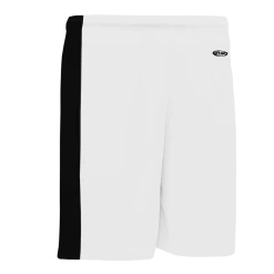 Athletic (AK) Knit Athletic Knit (AK) BS9145M-222 Mens White/Black Pro Basketball Shorts