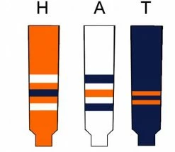 Modelline Edmonton Oilers Away White Knit Ice Hockey Socks