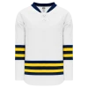 Athletic (AK) Knit Athletic Knit (AK) H550BA-MIC789B 2011 New Adult University Of Michigan Wolverines White Hockey Jersey