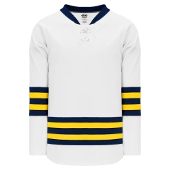 Athletic (AK) Knit Athletic Knit (AK) H550BA-MIC789B 2011 New Adult University Of Michigan Wolverines White Hockey Jersey