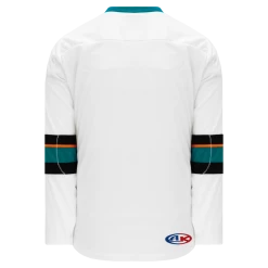 Athletic (AK) Knit Athletic Knit (AK) H550BA-SAN467B Adult 2013 San Jose Sharks White Hockey Jersey