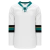 Athletic (AK) Knit Athletic Knit (AK) H550BA-SAN467B Adult 2013 San Jose Sharks White Hockey Jersey
