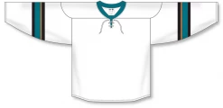 Athletic (AK) Knit Athletic Knit (AK) H550BA-SAN467B Adult 2013 San Jose Sharks White Hockey Jersey