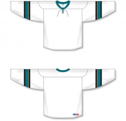 Athletic (AK) Knit Athletic Knit (AK) H550BA-SAN467B Adult 2013 San Jose Sharks White Hockey Jersey