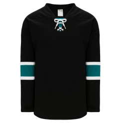 Athletic (AK) Knit Athletic Knit (AK) H550BA-SAN634B Adult 2008 San Jose Sharks Third Black Hockey Jersey