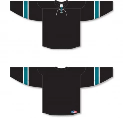 Athletic (AK) Knit Athletic Knit (AK) H550BA-SAN634B Adult 2008 San Jose Sharks Third Black Hockey Jersey