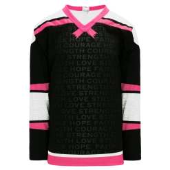 Athletic (AK) Knit Athletic Knit (AK) H550CA-BCA773C Sublimated Adult Breast Cancer Awareness Black Hockey Jersey