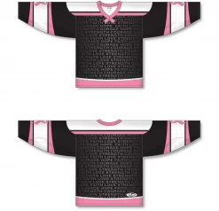 Athletic (AK) Knit Athletic Knit (AK) H550CY-BCA773C Sublimated Youth Breast Cancer Awareness Black Hockey Jersey