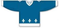Athletic (AK) Knit Athletic Knit (AK) H550CY-QUE852C Youth Sublimated Quebec Nordiques Blue Hockey Jersey