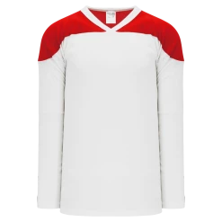 Athletic (AK) Knit Athletic Knit (AK) H6100A-209 Adult White/Red League Hockey Jersey