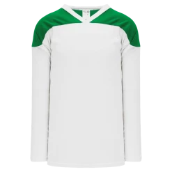 Athletic (AK) Knit Athletic Knit (AK) H6100A-211 Adult White/Kelly Green League Hockey Jersey