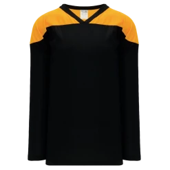 Athletic (AK) Knit Athletic Knit (AK) H6100A-212 Adult Black/Gold League Hockey Jersey