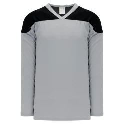 Athletic (AK) Knit Athletic Knit (AK) H6100A-822 Adult Grey/Black League Hockey Jersey