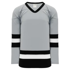 Athletic (AK) Knit Athletic Knit (AK) H6500A-112 Adult Grey/Black/White League Hockey Jersey