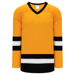 Athletic (AK) Knit Athletic Knit (AK) H6500A-329 Adult Gold/Black/White League Hockey Jersey