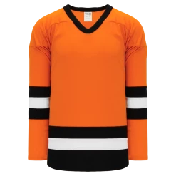 Athletic (AK) Knit Athletic Knit (AK) H6500A-330 Adult Orange/Black/White League Hockey Jersey
