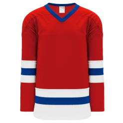 Athletic (AK) Knit Athletic Knit (AK) H6500A-344 Adult Red/White/Royal Blue League Hockey Jersey