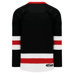 Athletic (AK) Knit Athletic Knit (AK) H6500A-348 Adult Black/White/Red League Hockey Jersey
