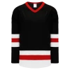 Athletic (AK) Knit Athletic Knit (AK) H6500A-348 Adult Black/White/Red League Hockey Jersey