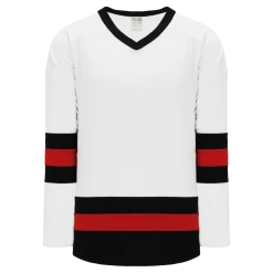 Athletic (AK) Knit Athletic Knit (AK) H6500A-415 Adult White/Black/Red League Hockey Jersey