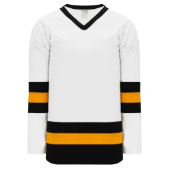 Athletic (AK) Knit Athletic Knit (AK) H6500A-436 Adult White/Black/Gold League Hockey Jersey
