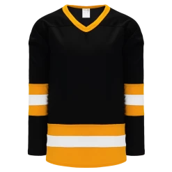 Athletic (AK) Knit Athletic Knit (AK) H6500A-437 Adult Black/Gold/White League Hockey Jersey