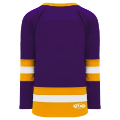 Athletic (AK) Knit Athletic Knit (AK) H6500A-441 Adult Purple/Gold/White League Hockey Jersey