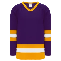 Athletic (AK) Knit Athletic Knit (AK) H6500A-441 Adult Purple/Gold/White League Hockey Jersey