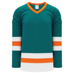 Athletic (AK) Knit Athletic Knit (AK) H6500Y-458 Youth Pacific Teal/White/Orange League Hockey Jersey