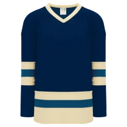 Athletic (AK) Knit Athletic Knit (AK) H6500A-464 Adult Navy/Sand/Capital Blue League Hockey Jersey