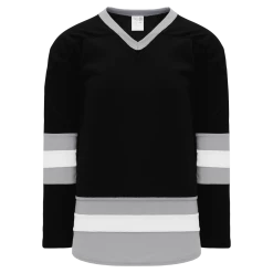 Athletic (AK) Knit Athletic Knit (AK) H6500A-918 Adult Black/Grey/White League Hockey Jersey