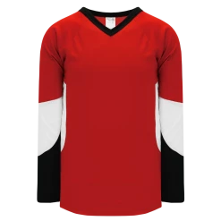 Athletic (AK) Knit Athletic Knit (AK) H6600A-414 Adult Red/Black/White League Hockey Jersey