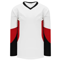 Athletic (AK) Knit Athletic Knit (AK) H6600A-415 Adult White/Black/Red League Hockey Jersey