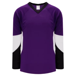 Athletic (AK) Knit Athletic Knit (AK) H6600A-438 Adult Purple/Black/White League Hockey Jersey