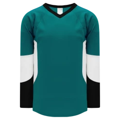 Athletic (AK) Knit Athletic Knit (AK) H6600A-457 Adult Pacific Teal/Black/White League Hockey Jersey
