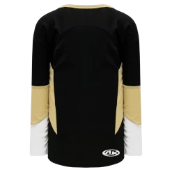 Athletic (AK) Knit Athletic Knit (AK) H6600Y-628 Youth Black/White/Vegas Gold League Hockey Jersey