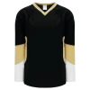 Athletic (AK) Knit Athletic Knit (AK) H6600Y-628 Youth Black/White/Vegas Gold League Hockey Jersey