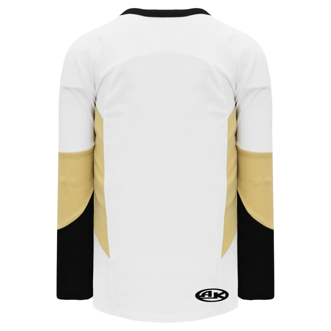 Athletic (AK) Knit Athletic Knit (AK) H6600A-629 Adult White/Black/Vegas Gold League Hockey Jersey 4 Athletic (AK) Knit Athletic Knit (AK) H6600A-629 Adult White/Black/Vegas Gold League Hockey Jersey
