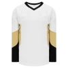 Athletic (AK) Knit Athletic Knit (AK) H6600A-629 Adult White/Black/Vegas Gold League Hockey Jersey