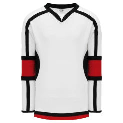 Athletic (AK) Knit Athletic Knit (AK) H7000A-415 Adult White/Black/Red Select Hockey Jersey