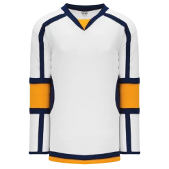 Athletic (AK) Knit Athletic Knit (AK) H7000A-461 Adult White/Navy/Gold Select Hockey Jersey