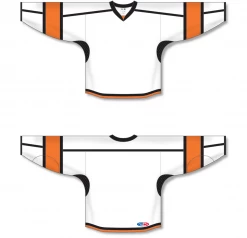 Athletic (AK) Knit Athletic Knit (AK) H7000A-833 Adult White/Black/Orange Select Hockey Jersey