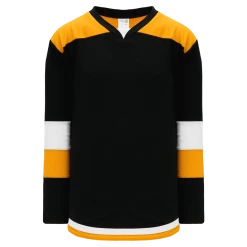 Athletic (AK) Knit Athletic Knit (AK) H7400A-437 Adult Black/Gold Select Hockey Jersey