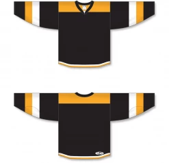 Athletic (AK) Knit Athletic Knit (AK) H7400A-437 Adult Black/Gold Select Hockey Jersey