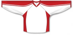 Athletic (AK) Knit Athletic Knit (AK) H7600A-209 Adult White/Red Select Hockey Jersey