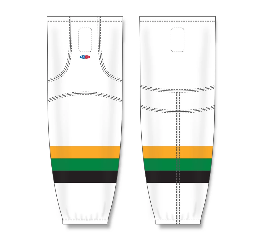 Athletic (AK) Knit Athletic Knit (AK) HS2100-407 Minnesota North Stars White With Black Stripe Mesh Ice Hockey Socks 5 Athletic (AK) Knit Athletic Knit (AK) HS2100-407 Minnesota North Stars White With Black Stripe Mesh Ice Hockey Socks