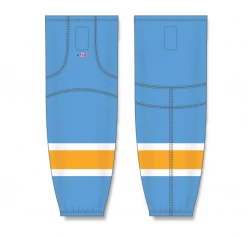 Athletic (AK) Knit Athletic Knit (AK) HS2100-473 Sky Blue/White/Gold Mesh Ice Hockey Socks
